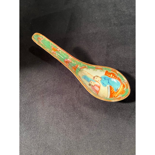 Rose Medallion Chinese Qing Porcelian Soup Spoon, Circa 1830 For Sale - Image 10 of 10