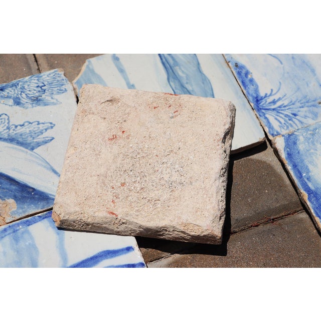 Antique 18th Century Portuguese Baroque Blue & White Tiles With Pastoral Landscape Motifs Set of 6 For Sale - Image 6 of 6