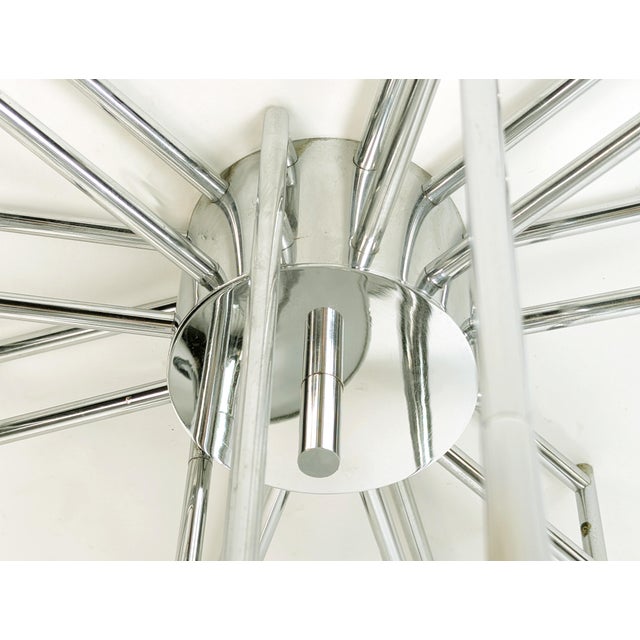 Large Tromba 12-Light Chandelier in Chrome-Plated Metal by Goffredo Reggiani, 1970s For Sale - Image 10 of 15