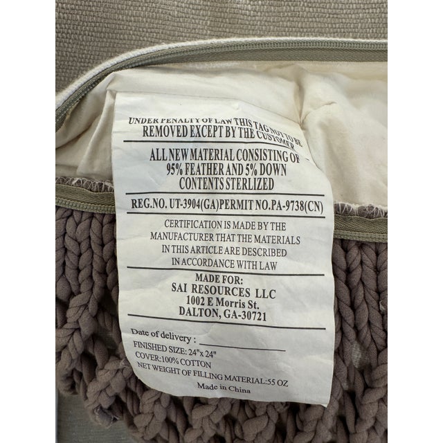 Revelation by Uttermost Chunky Cotton Knit Throw Pillows, Pair For Sale - Image 12 of 12