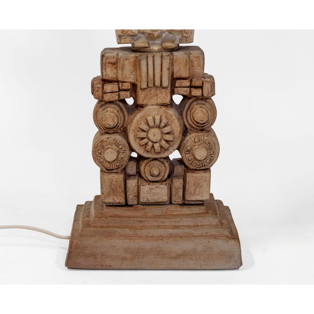 Brown Large Brutalist Sculptural Totem Studio Floor Lamp by Bernard Rooke, England, 1970s For Sale - Image 8 of 16