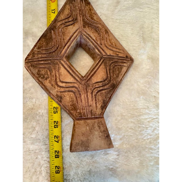 Late 19th Century Old African Kota Tribal Wood and Copper Ancestor Carved Wooden Statue Art Wall Hanging For Sale - Image 10 of 12