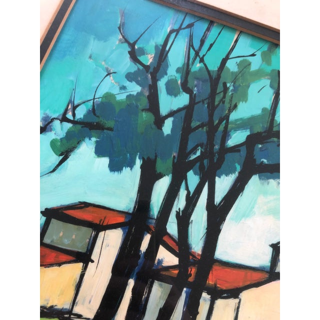 This vibrant watercolor depicts a pastoral setting. Quiet, serene but joyous. Colorpop for a lonely wall in your curated...