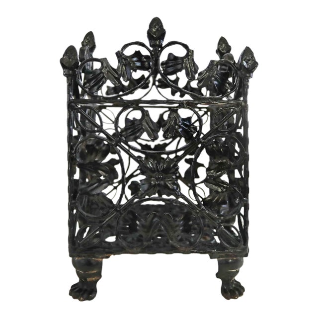 Antique Wrought Iron Plant Holder For Sale
