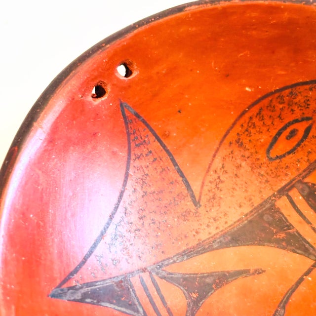 Ceramic Vintage Hopi Pottery Red Earthenware Bowl by Vivian Muchvo For Sale - Image 7 of 10