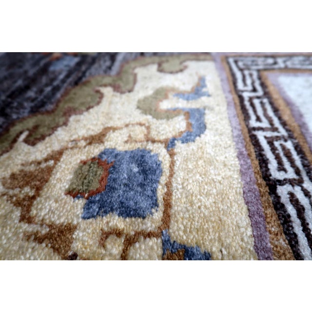 1960s 1960s, Vintage Tibetan Art Deco Khaden Rug 3' X 7' For Sale - Image 5 of 13