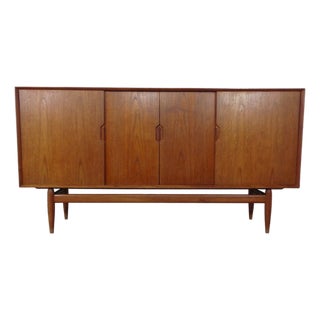 Large Teak Sideboard by Henry Rosengren Hansen for Brande Møbelindustri, Denmark, 1950s For Sale
