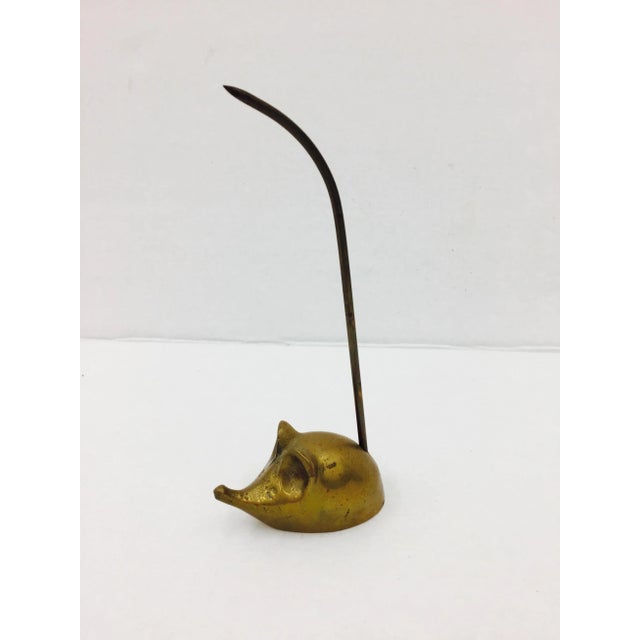 Vintage Solid Brass Mouse Figure For Sale - Image 4 of 11
