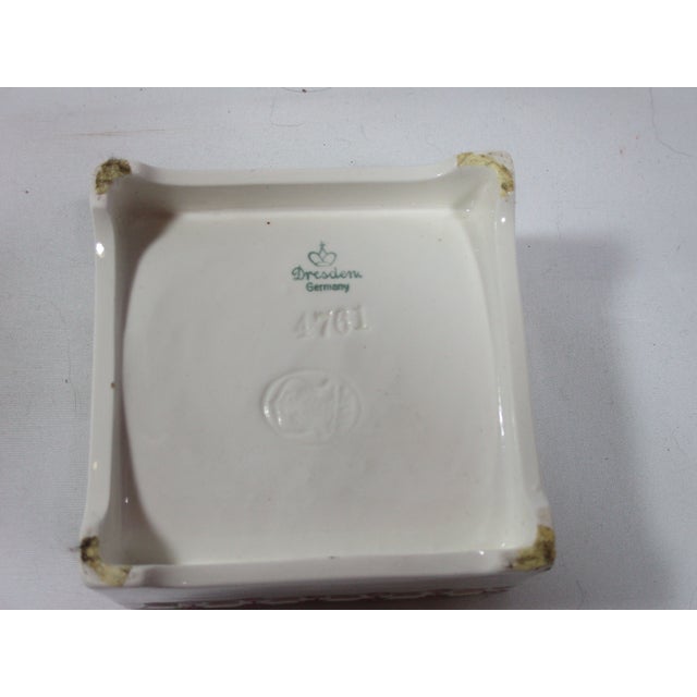 Antique Dresden Germany Hand Painted Porcelain Blotter & Organizer, 2 Piece For Sale - Image 6 of 12