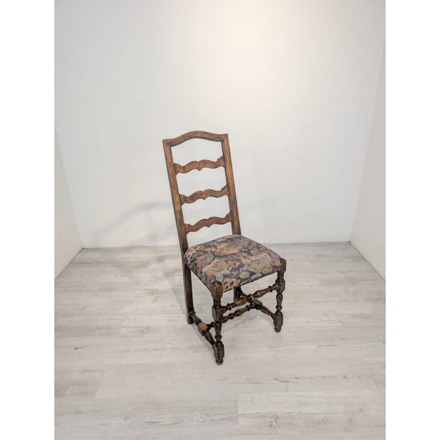 Vintage Oak Chair with High Backrest, 1965 For Sale - Image 3 of 16