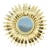 Mid 20th century Spanish Gilt Metal Semi-Flush Sunburst Light Fixture with Star Motifs For Sale