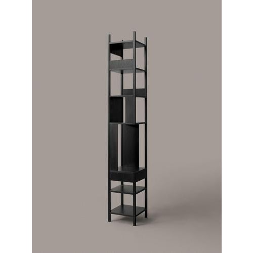 Left Handed Black Oiled Oak Lungangolo Shelves by Achille Castiglioni for Karakter For Sale - Image 9 of 12