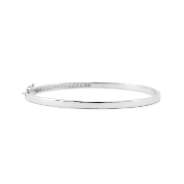 Ladies 14k White Gold 1.82ctw Diamonds & Turquoise Hinged Bangle Bracelet For Sale - Image 4 of 7