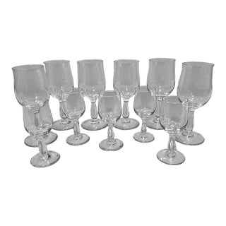 Set of 11, Baccarat France "Longchamps" Pattern Sherry & Cordial Glasses For Sale