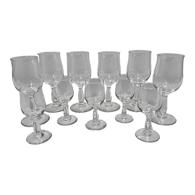 Set of 11, Baccarat France "Longchamps" Pattern Sherry & Cordial Glasses For Sale