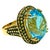 Bochic "Orient" Vintage Multi Citrine & Blue Topaz Ring Set 18K & Silver For Sale - Image 10 of 10
