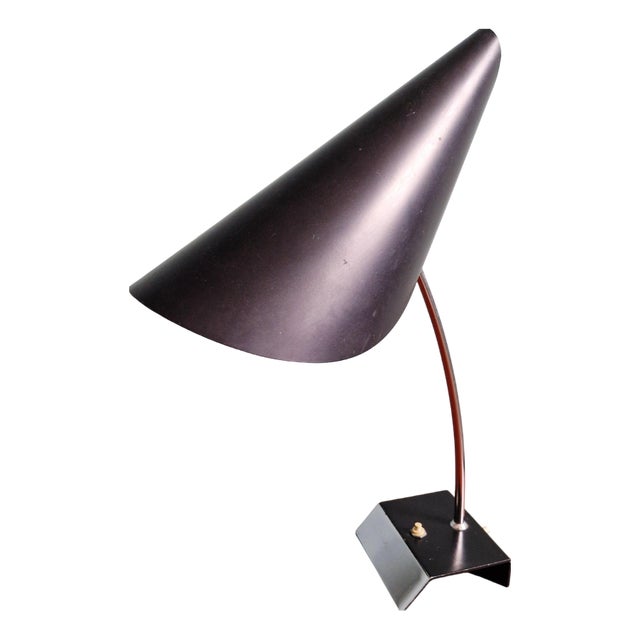 Desk Lamp in Chromed Metal and Black Lacquer by Josef Hurka for Napako, 1950 For Sale