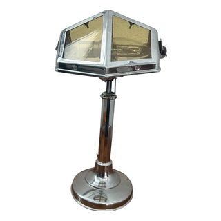 French Art Deco Chromed Table Lamp, 1930s For Sale