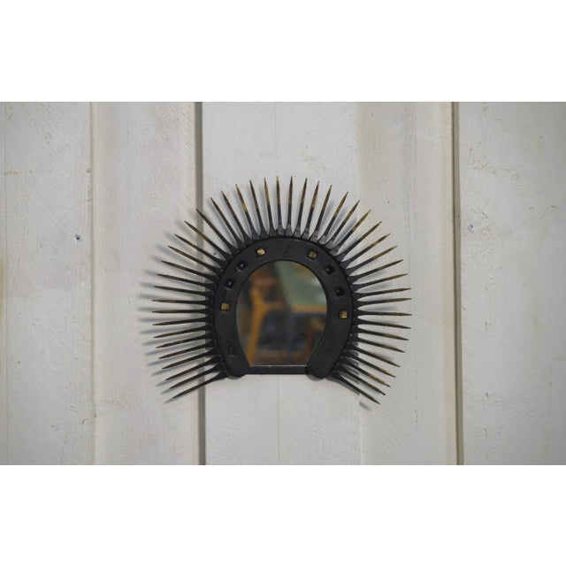 Vintage Brutalist Horseshoe Mirror, 1960s For Sale - Image 6 of 7