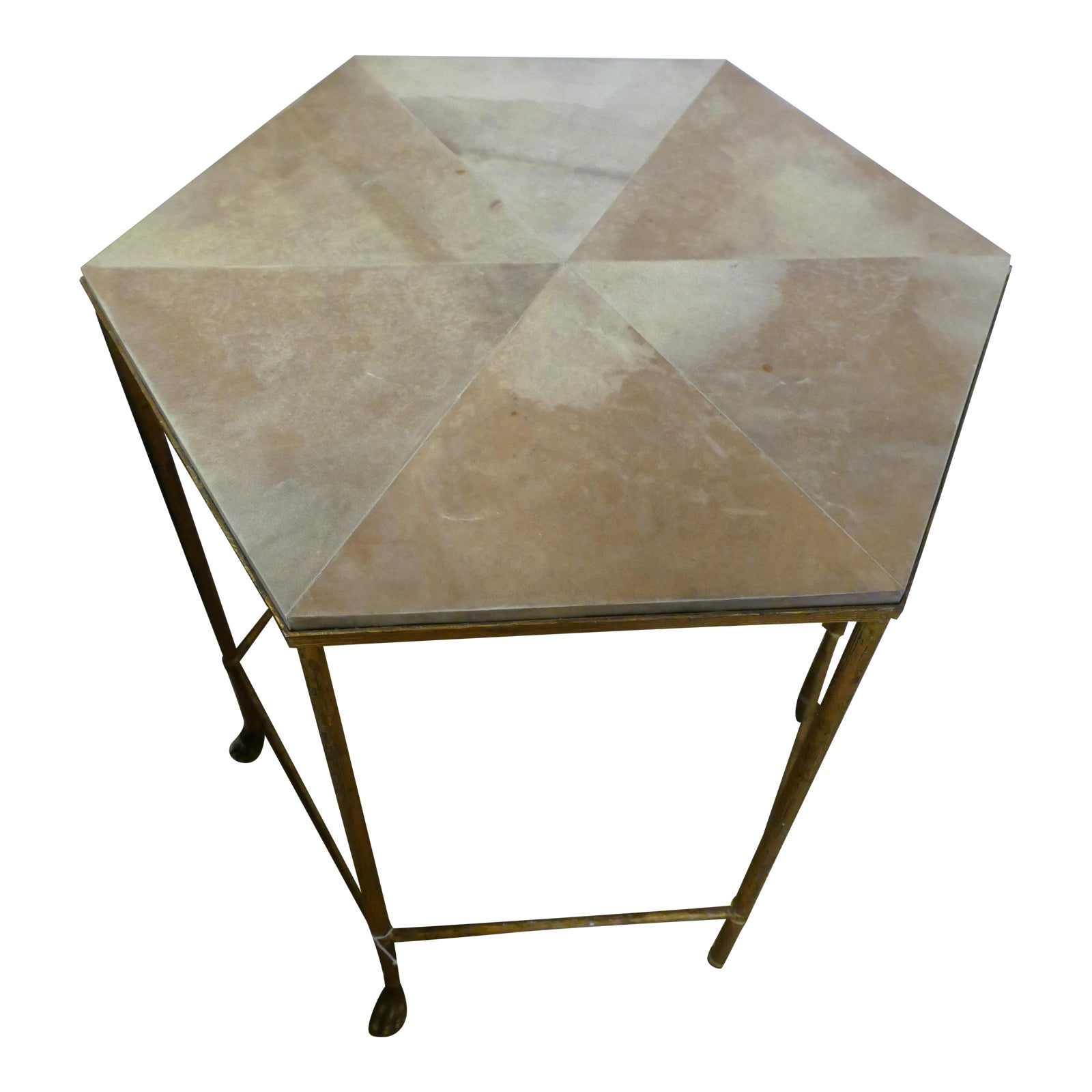 Goat Skin Table With Decorative Legs Chairish