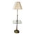 Vintage Stiffel Brass Floor Lamp With Beveled Glass Table & Brass Gallery, 1970s For Sale