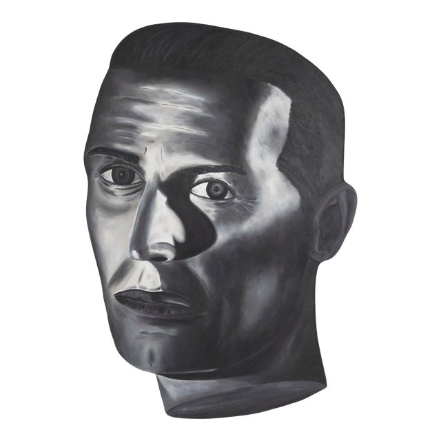 1980s Ken Warneke Face Painting "Male Looking Forward" For Sale