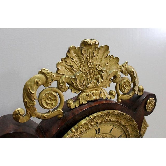 Empire Lyre Pendulum in Mahogany and Gilded Bronze For Sale - Image 5 of 18