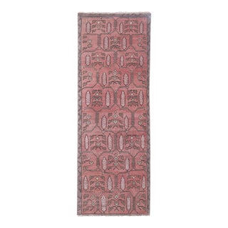 1960s Vintage Turkish Karapinar Runner Rug With Floral Motifs 2'6'' X 6'10'' For Sale