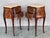 Brown Antique Louis XV French Marquetry Marble Top Nightstands, Set of 2 For Sale - Image 8 of 11