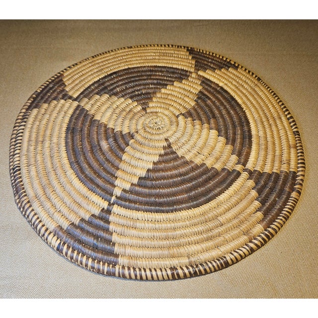 Brown Early 20th Century Handwoven Pima Indian Basket, in the "Four Petal" Design For Sale - Image 8 of 11