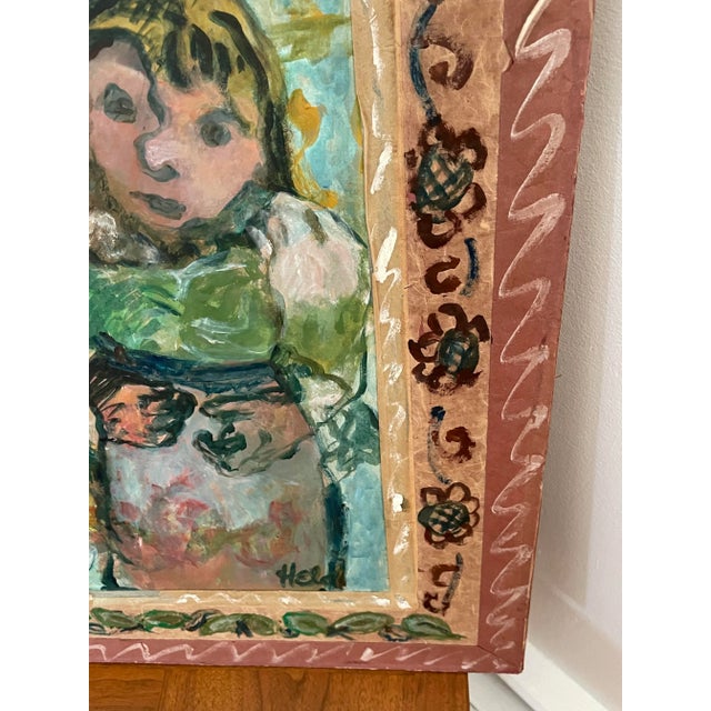 Margaret Held (1933-2016) Abstract Acrylic on Wood Board Mixed Media “Waiting” For Sale - Image 9 of 12