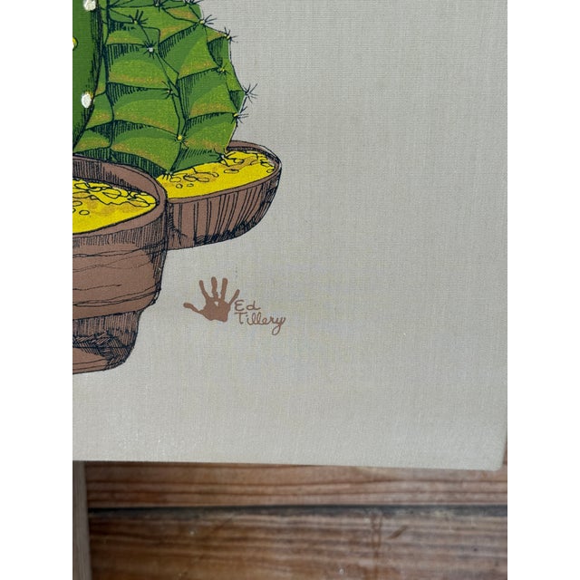 Mid-20th Century Ed Tillary Cactus Textile Wall Hanging For Sale - Image 4 of 10