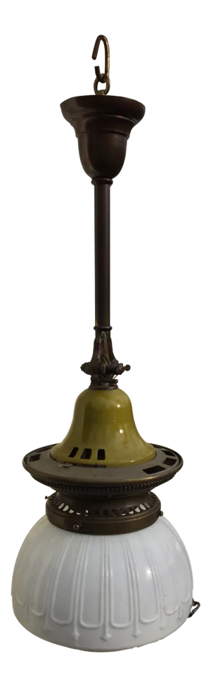 Vintage Industrial Gas Fixture With Shade