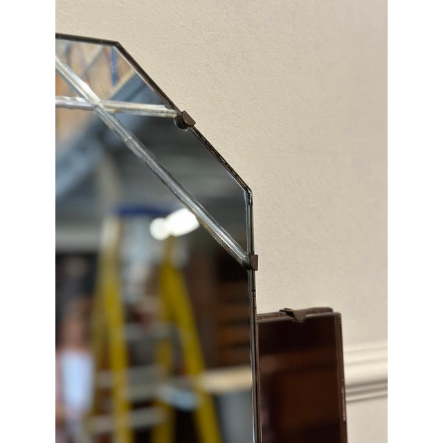 Large Art Deco Peach Glass Flower Petal Mirror, 1920s For Sale - Image 10 of 18