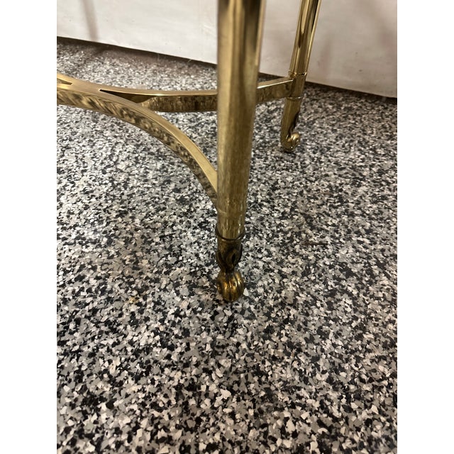1970s La Barge Hollywood Regency Brass Oval Coffee Table For Sale - Image 5 of 8