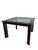 An elegant square table, an example of French Art Deco from the 1960s, featuring polished wood for both the frame and...