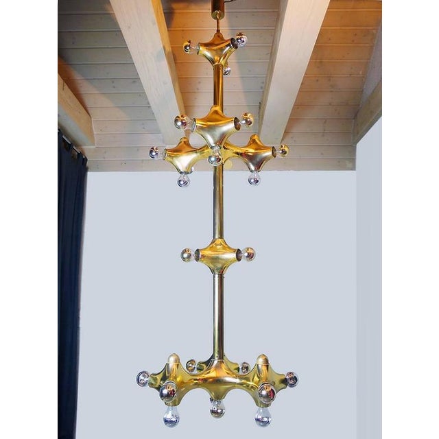 Golden Space Age Foyer Lighting Object from Cosack, 1970s, Germany For Sale - Image 3 of 12