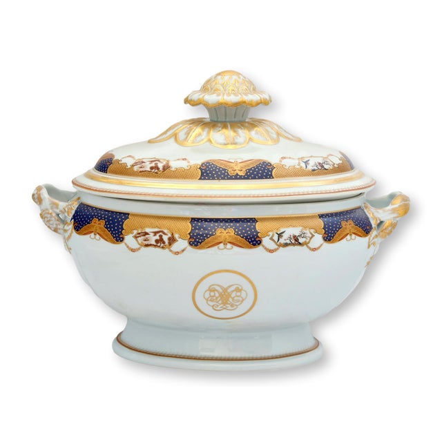 Mottahedeh Mottahedeh "Golden Butterfly" Tureen, Nelson Rockefeller Collection For Sale - Image 4 of 8
