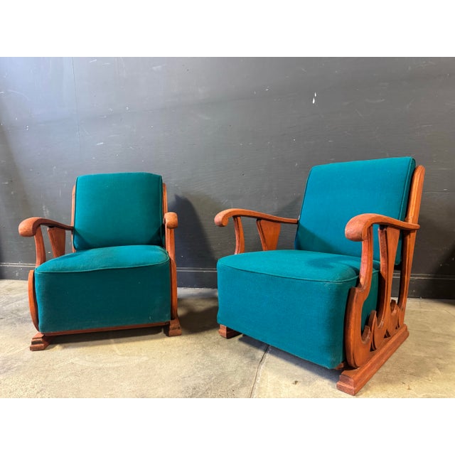 1960s Pair of 1960s Art Deco Lounge Chair For Sale - Image 5 of 10