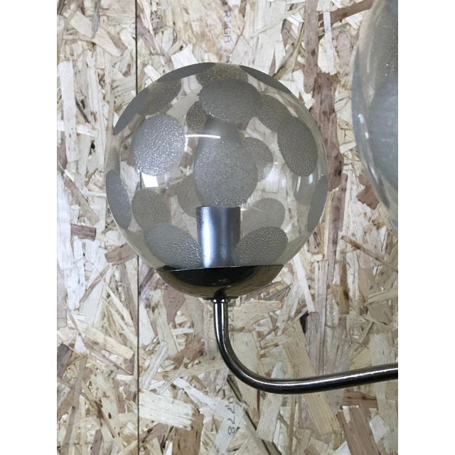 Mid-Century Space Age Floor Lamp in Metal & Glass For Sale - Image 9 of 13