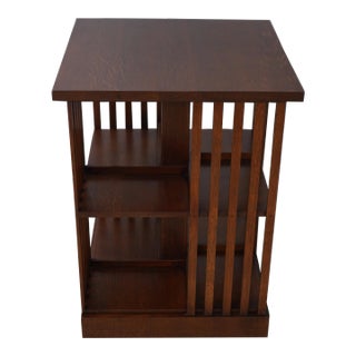 Stickley Mission Oak Revolving Bookcase Table For Sale