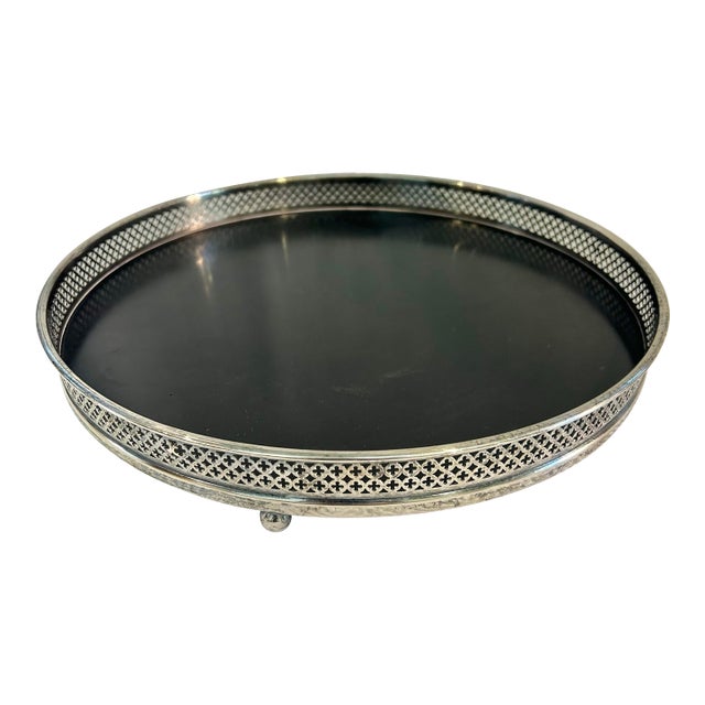 1950’s Charles Beller New York Silver Plate 12”Gallery Tray For Sale