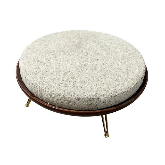 Mid-Century Modern Mid 20th Century Italian Round Pouf For Sale - Image 3 of 4