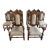 Set of 10 Chairs Italian Renaissance Revival Polychrome Giltwood Dining Chairs For Sale