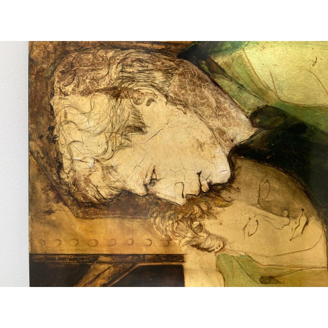 1980s “the 2 Boyfriends”, Lacquered Panel Painting Representing a Couple of Young Boys For Sale - Image 11 of 12