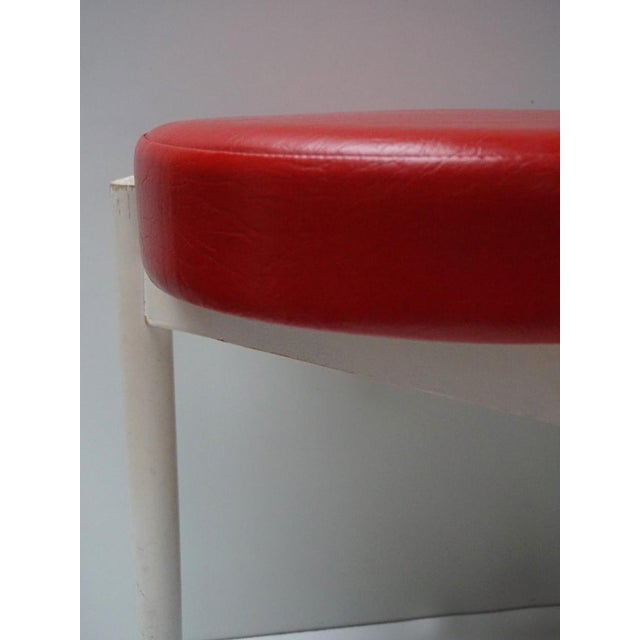 Red Vintage Scandinavian Round Stool by Hugo Frandsen, 1960s For Sale - Image 8 of 17