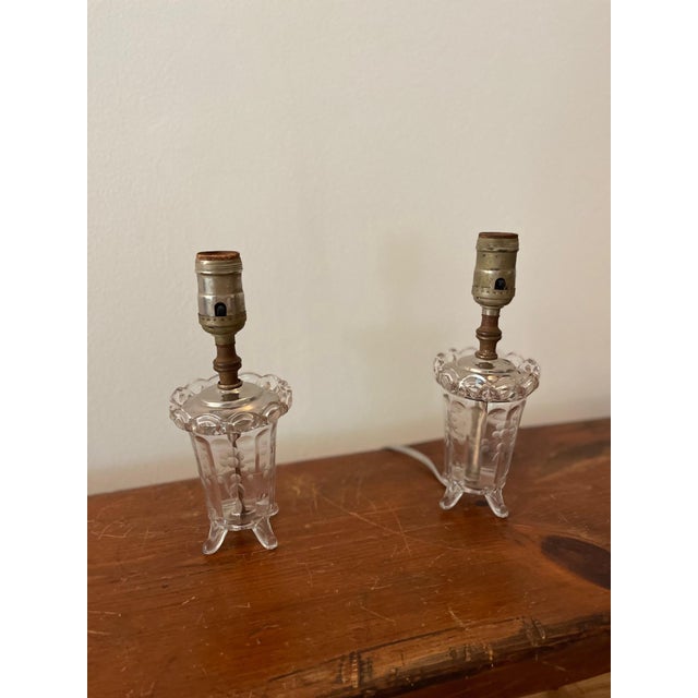 1960s Petite Antiqued Glass Lamps, Pair For Sale In Los Angeles - Image 6 of 6