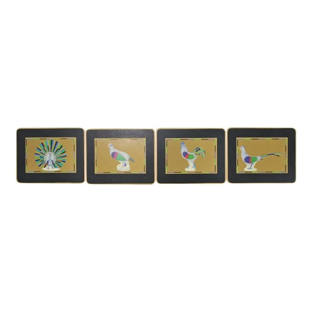 1970s Vintage Boxed English 'Bird' Coasters - Set of 4 For Sale