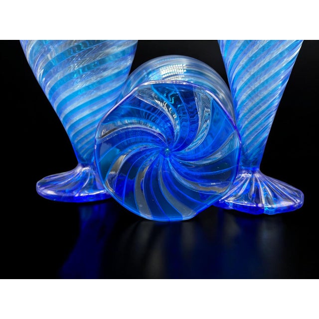 Blue Murano Glass Vases attributed to Novecento Venziano, 1970s, Set of 3 For Sale - Image 4 of 18