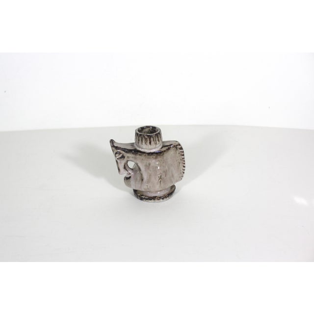 Mid Century Pottery Candleholder For Sale - Image 9 of 10